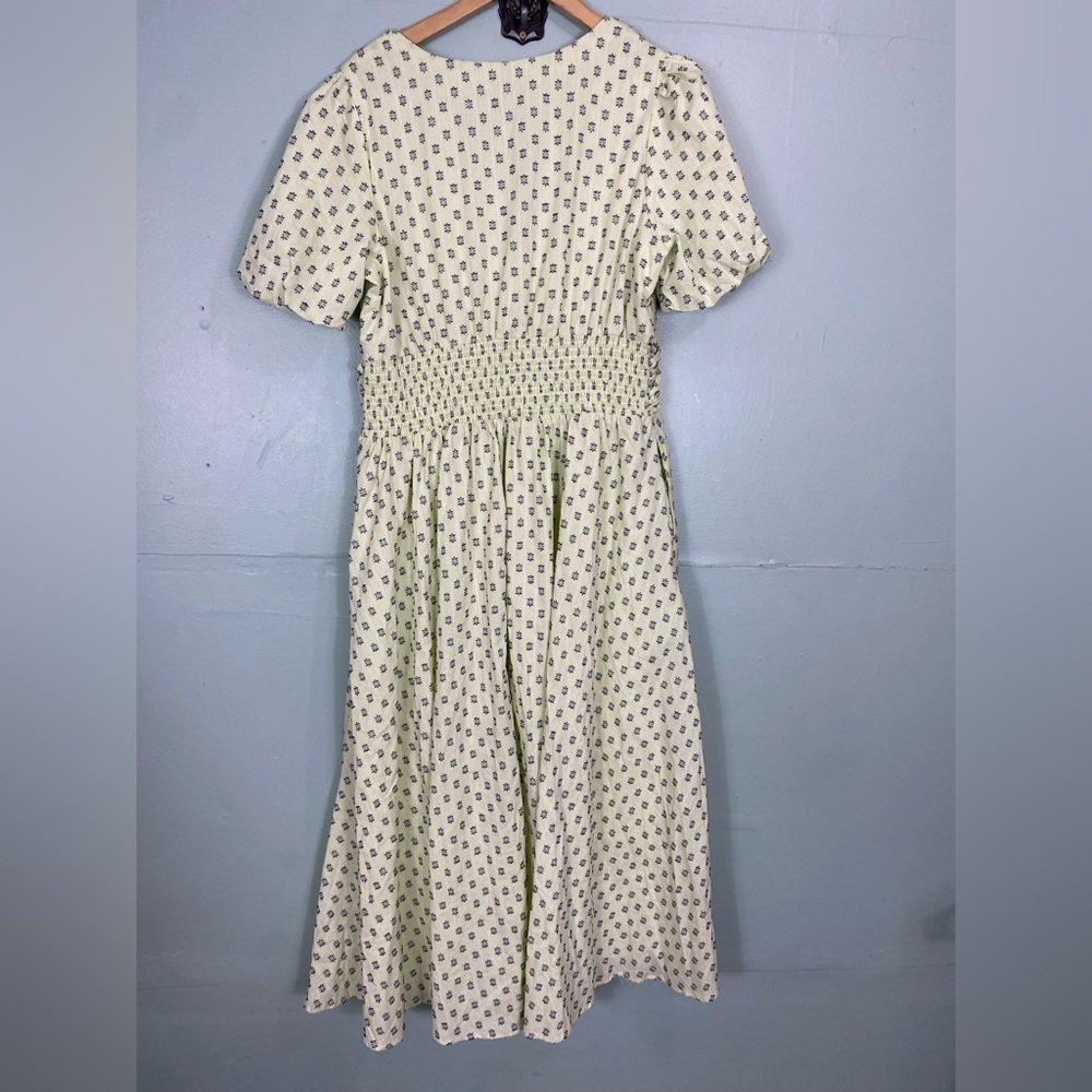 Anthropologie The Katerina Button Front Dress‎ Textured Mint Green XL Midi - Picture 7 of 8